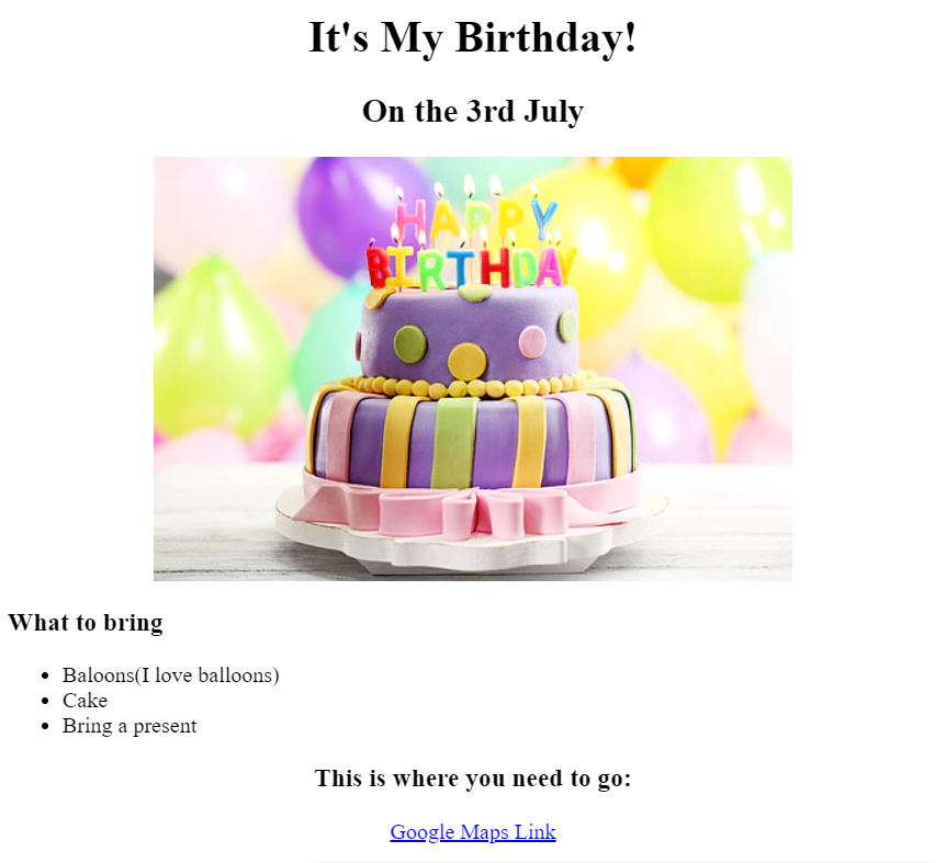 Birthday Project